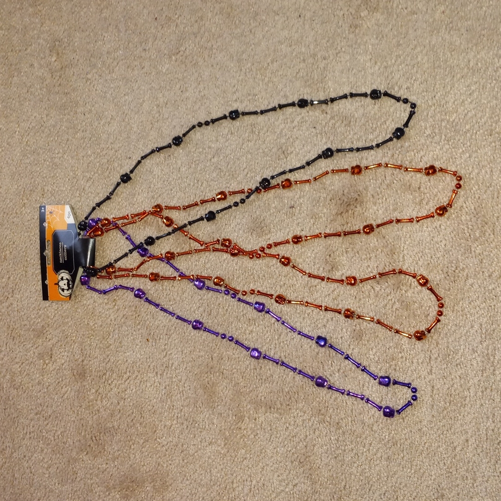 4pc Costume Jewelry Necklaces - Purple, Orange, Black